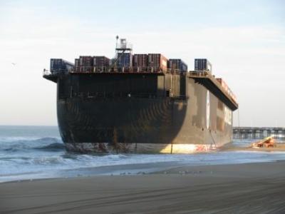 barge aground near little island fishing pier sandbridge va